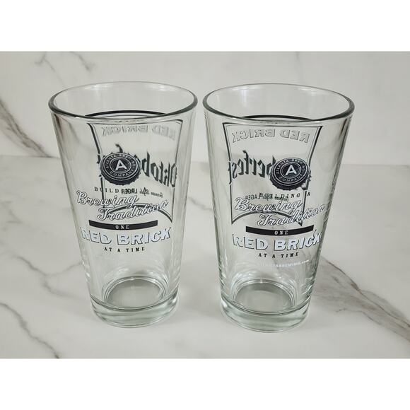 Red Brick Oktoberfest German Styler Lager Pint Beer Glass 16oz Drinkware x2 - Picture 6 of 13